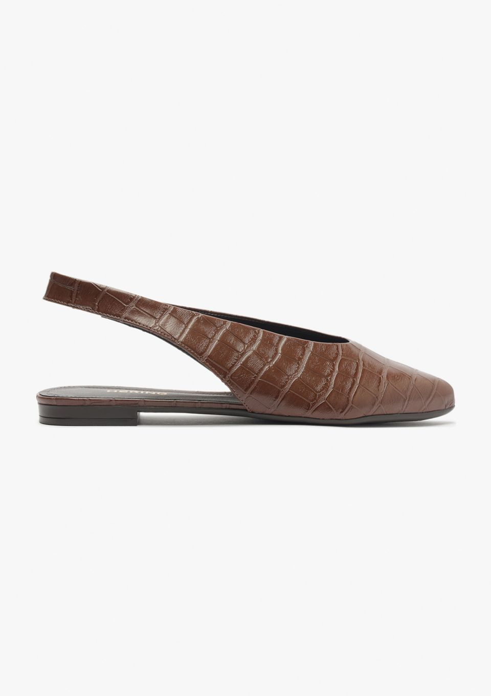 Sapatilha Slingback Bico Fino - Marrom