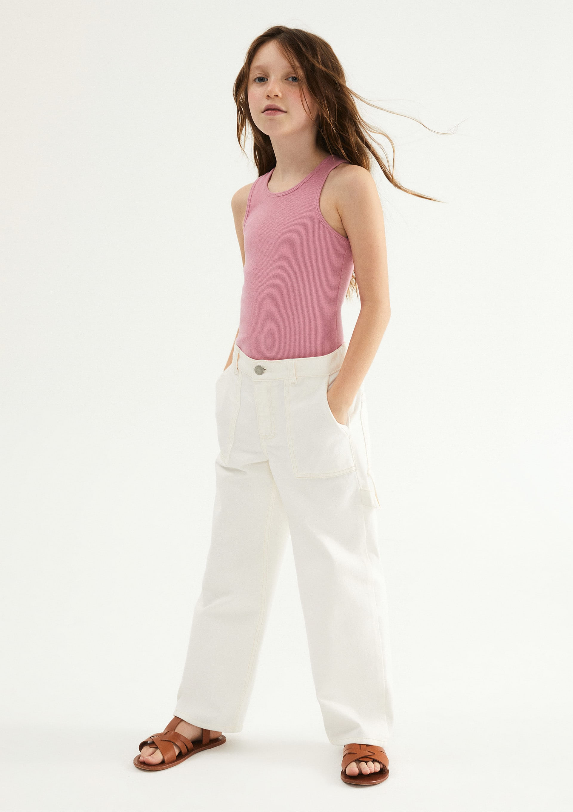 Regata Básica Infantil Menina Em Ribana - Rosa