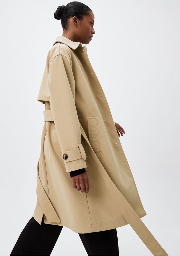 Casaco Trench Coat Feminino Alongado - Bege M