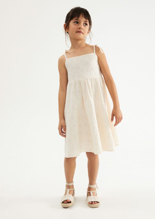 Vestido Infantil Evasê Laise - Creme 012