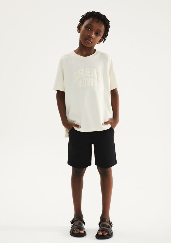 Camiseta Infantil Menino Em Algodão - Creme 004