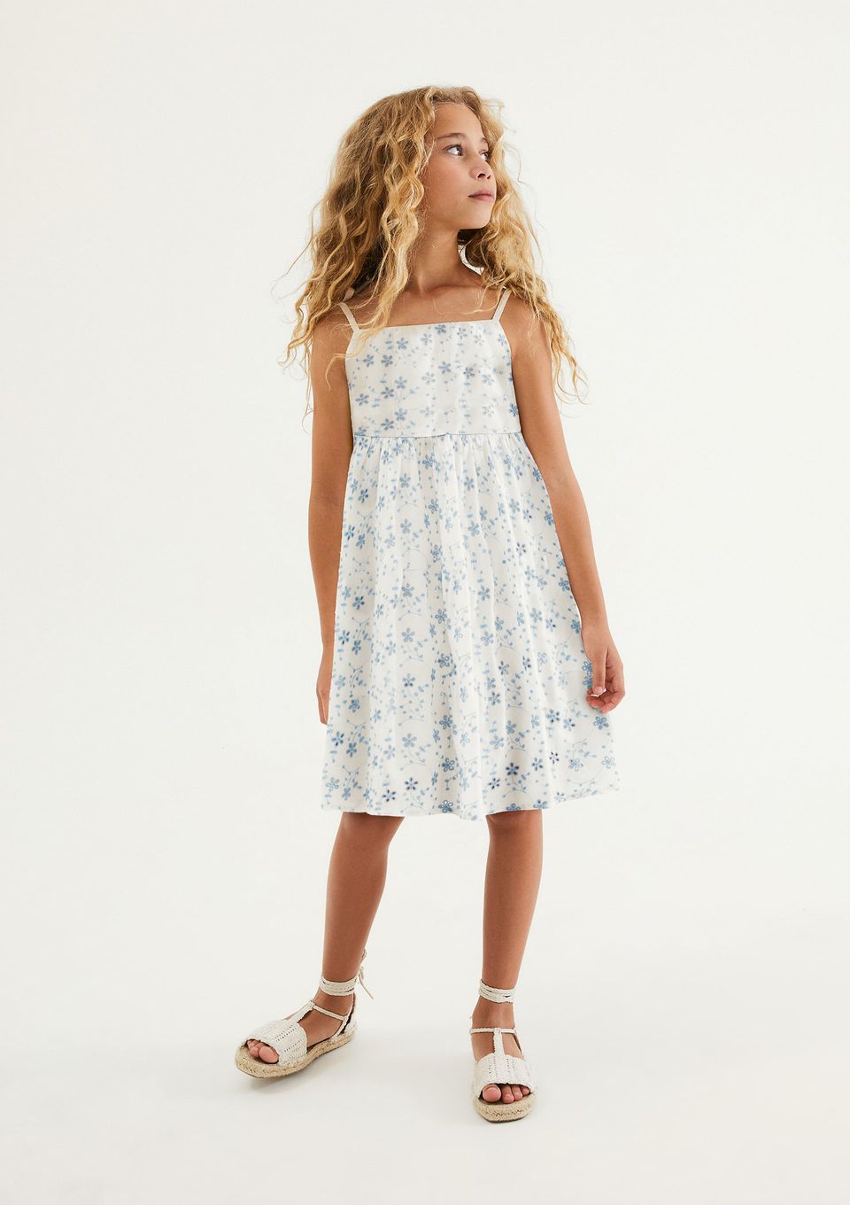 Vestido Infantil Evasê Laise - Creme