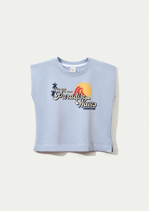 Regata Infantil Menina Muscle Tee Super Cotton - Azul — Hering