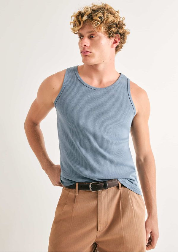 Regata Básica Masculina Slim Em Ribana - Azul P