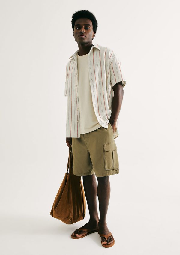 Bermuda Masculina Cargo Em Sarja - Verde 042