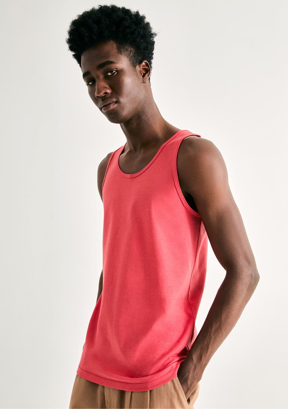 Regata Básica Masculina Slim - Vermelho