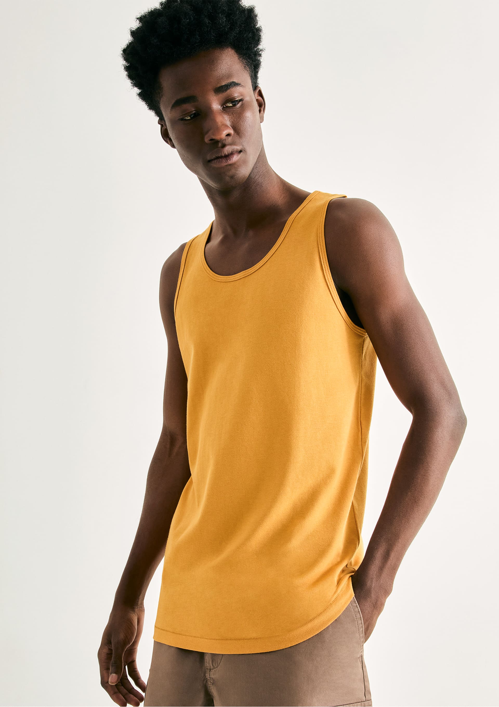 Regata Básica Masculina Slim - Amarelo