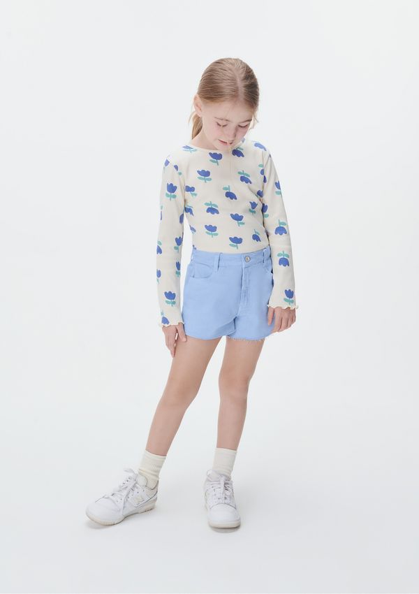 Blusa Infantil Menina Manga Longa Em Ribana - Creme 010