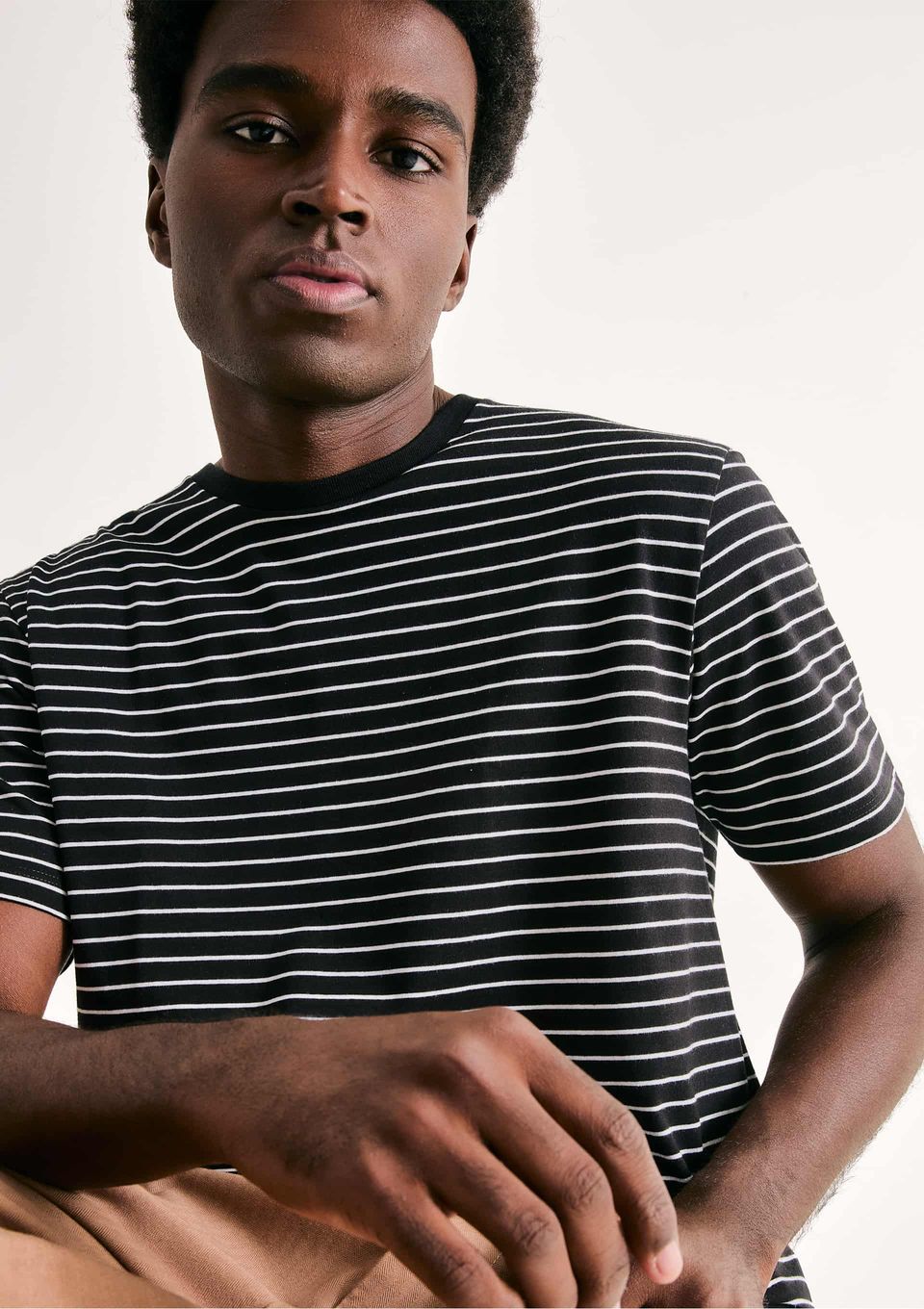 Camiseta Básica Masculina Mar em Algodão Peruano - Preto