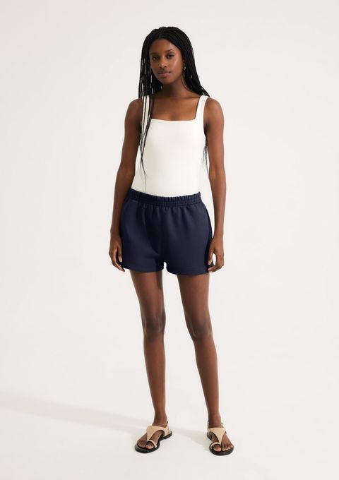 Shorts Feminino em Malha Binada - Azul — Hering