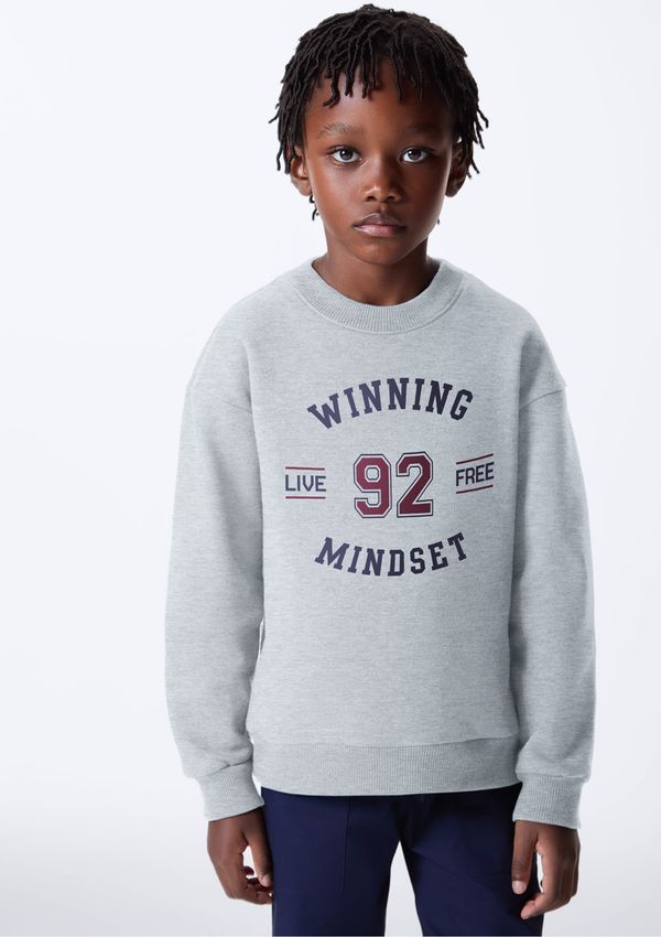 Blusão Infantil Menino Em Moletom Estampado - Cinza 005