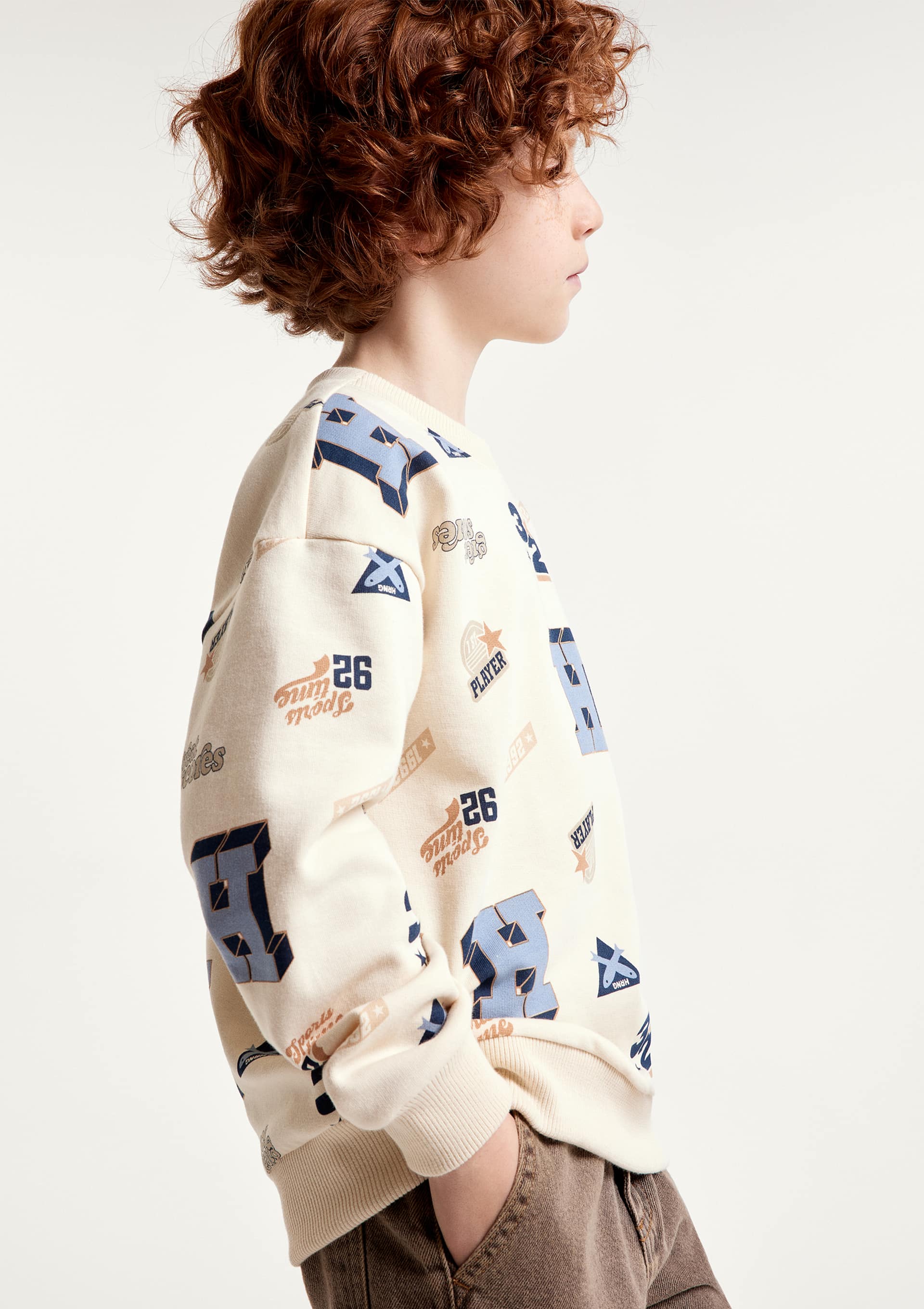 Blusão Infantil Menino Estampado - Creme
