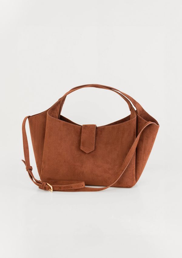 Bolsa Feminina Média Em Suede - Marrom UNI