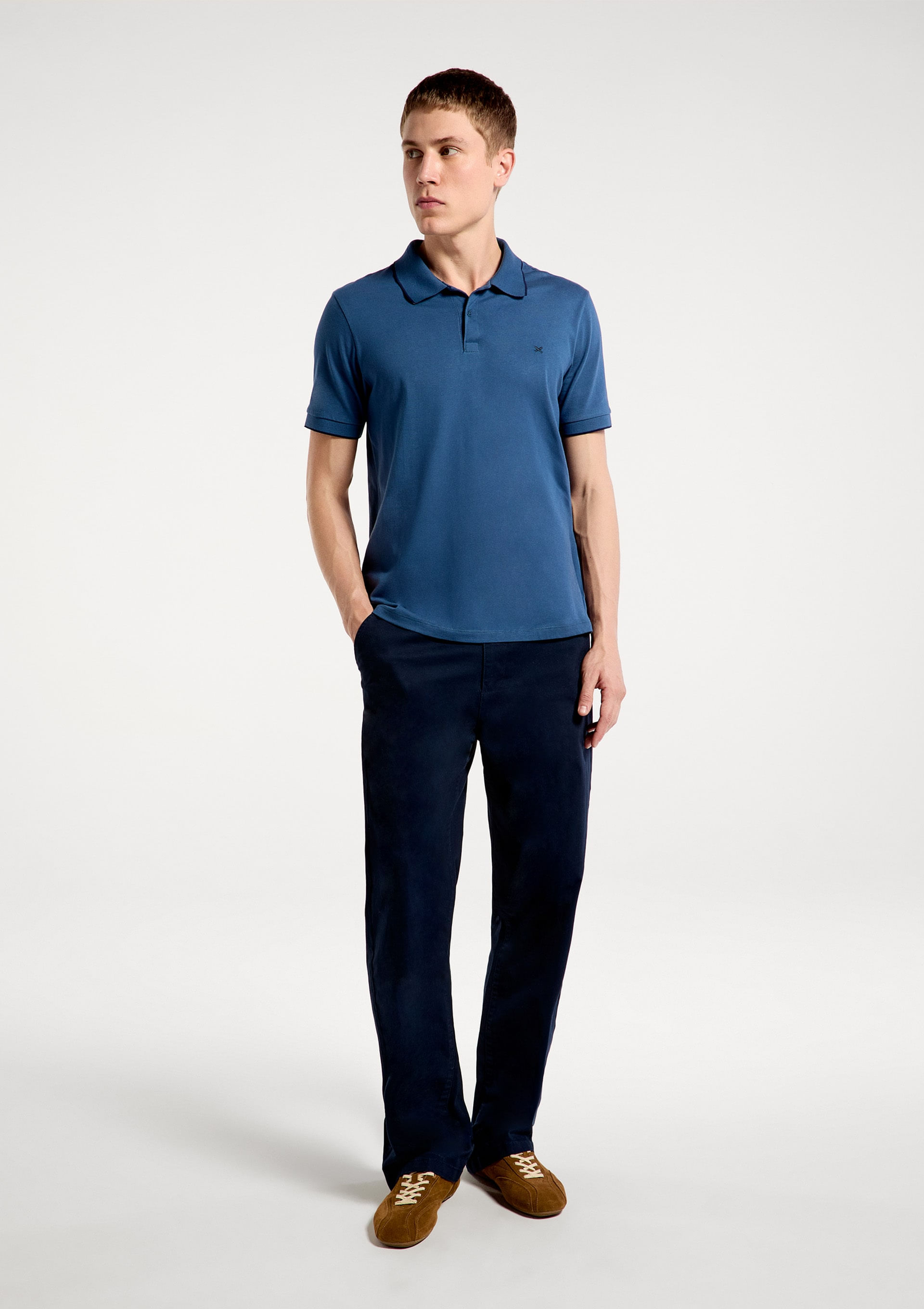 Calça Masculina Chino Reta - Azul