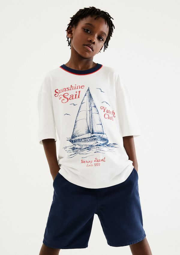 Camiseta Infantil Menino Oversized Estampada - Branco 010