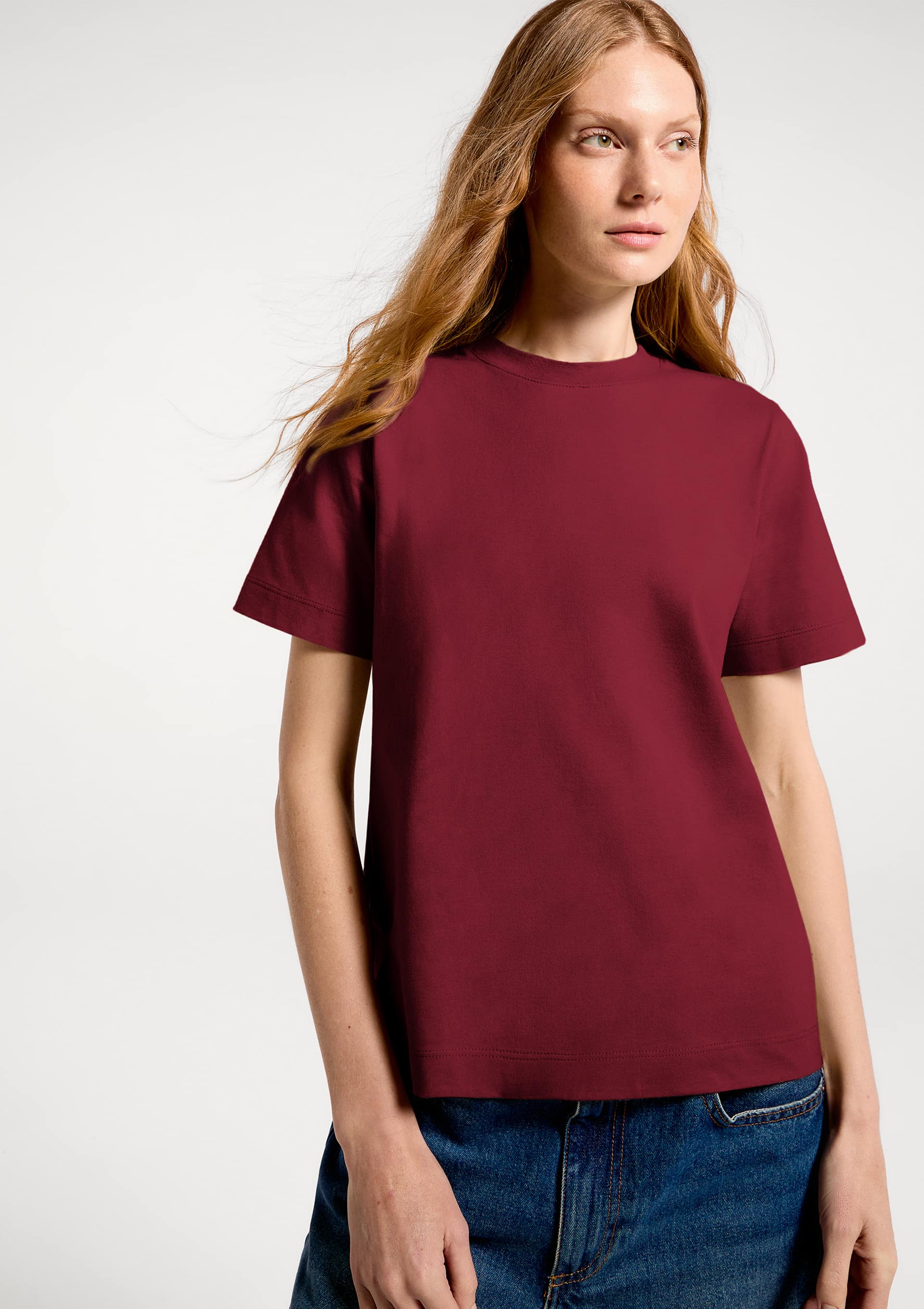 Camiseta Feminina Manga Curta Super Cotton - Vinho