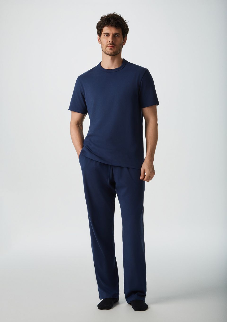 Pijama Longo Masculino Super Cotton - Azul