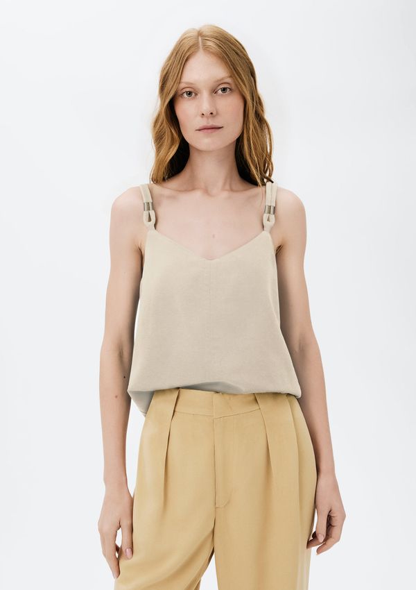 Regata Feminina Decote V - Creme XP