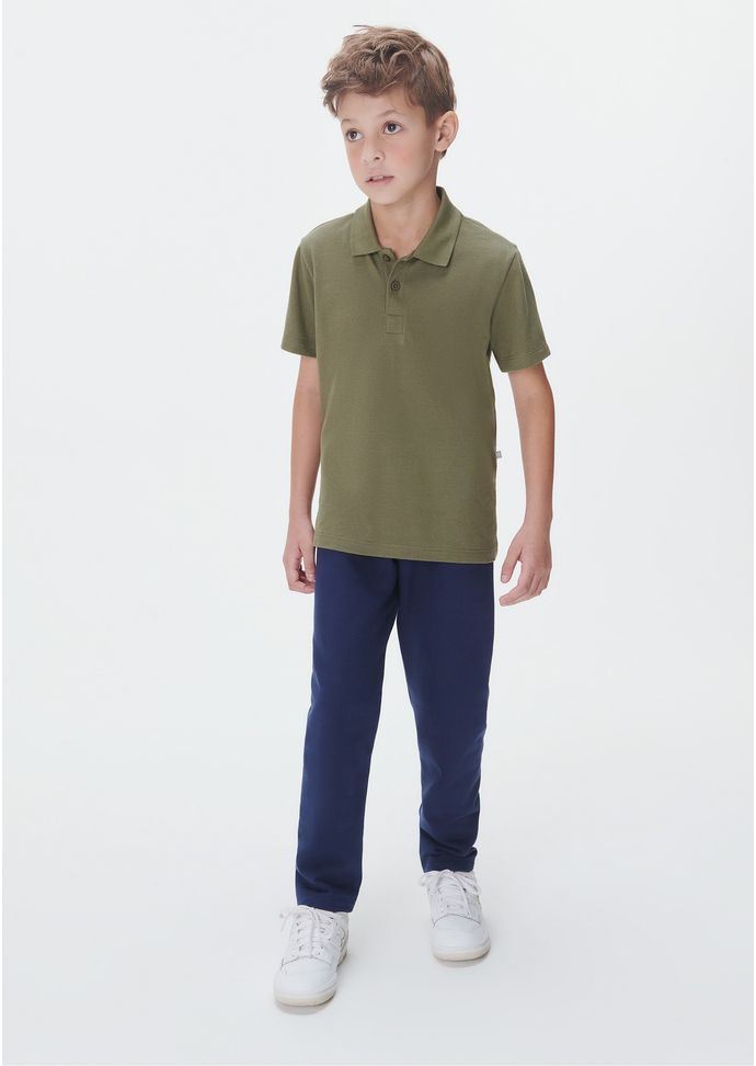 Camisa Polo Infantil Menino Manga Curta Em Piquet - Verde