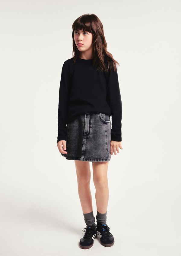 Shorts Saia Infantil Jeans Estonado - Preto 014