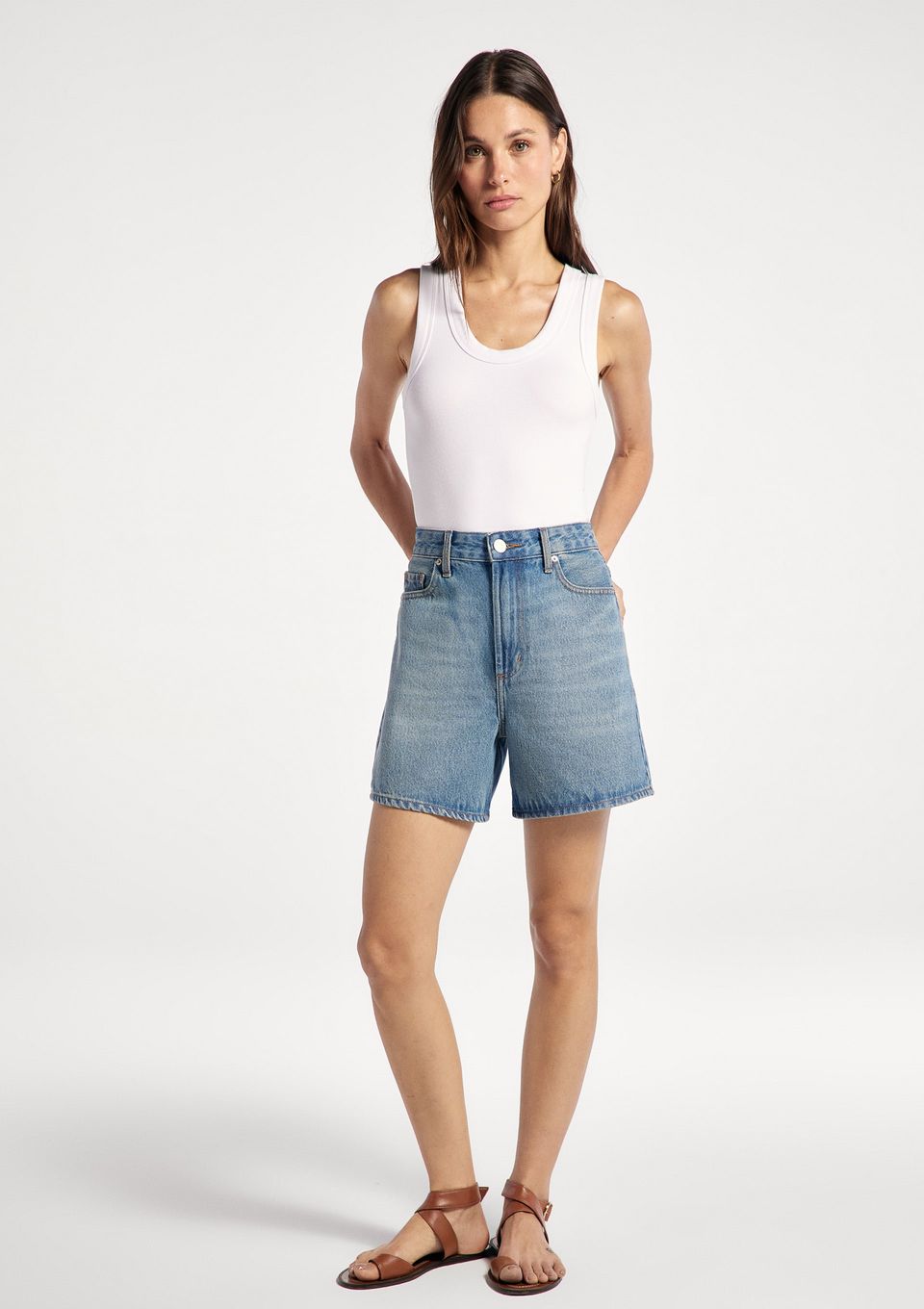 Shorts Jeans Feminino Cintura Alta - Azul