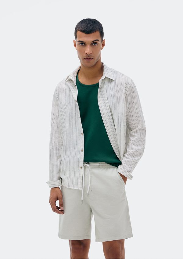 Bermuda Masculina Reta Fio Tinto - Cinza 048