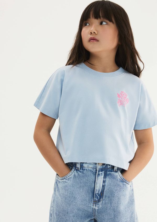 Blusa Infantil Menina Super Cotton Oversized - Azul 006