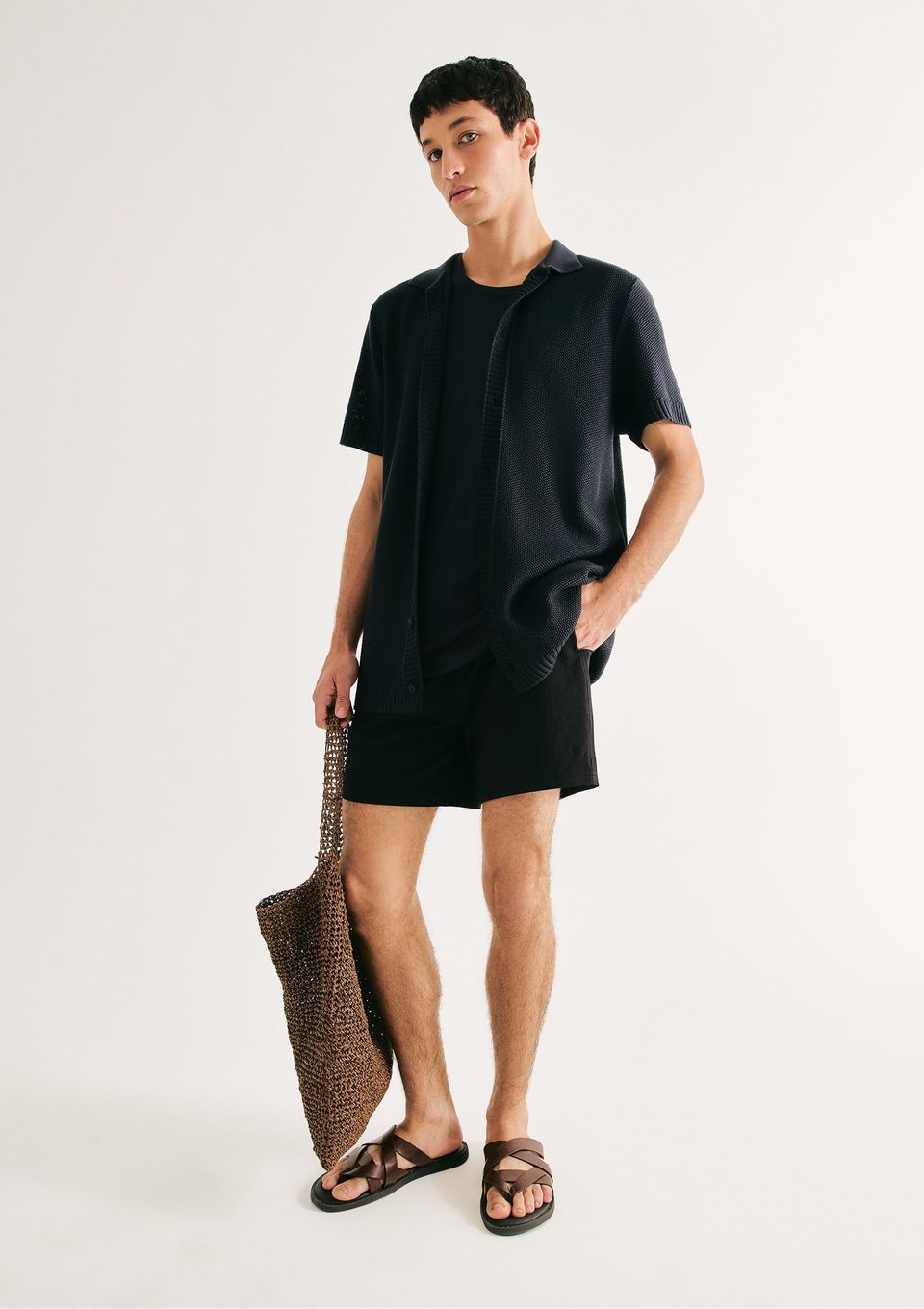 Shorts de Banho Masculino Texturizado - Preto