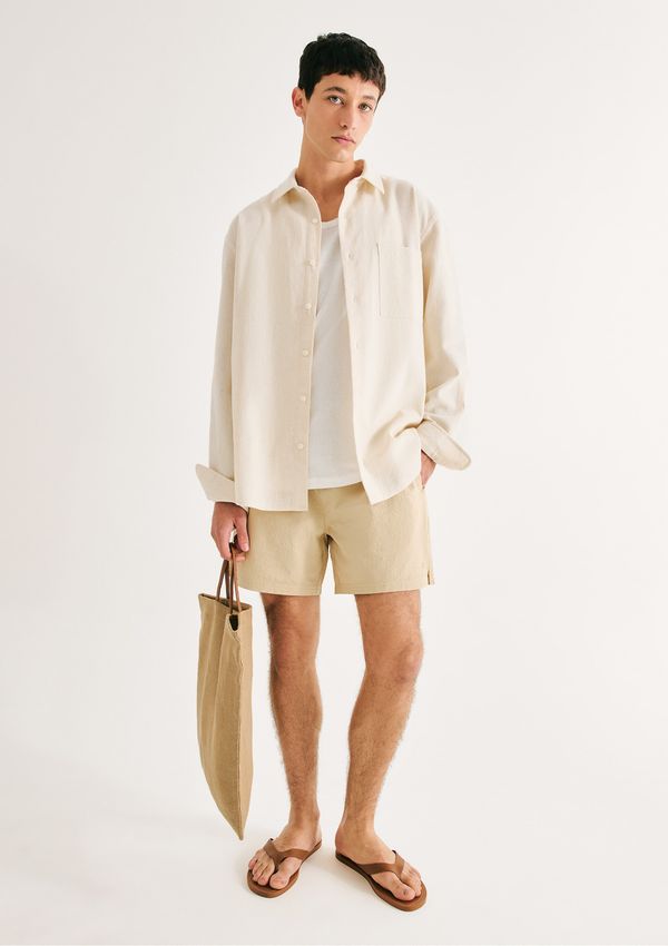 Shorts De Banho Masculino Texturizado - Bege M