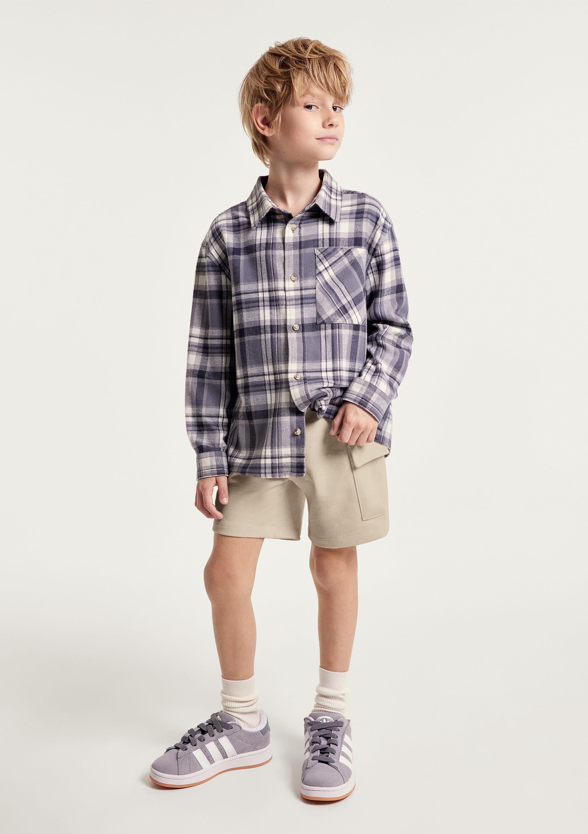 Bermuda Moletom Infantil Menino Cargo - Bege