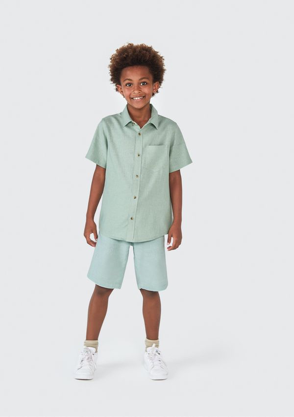 Bermuda Infantil Menino Com Linho - Verde 014
