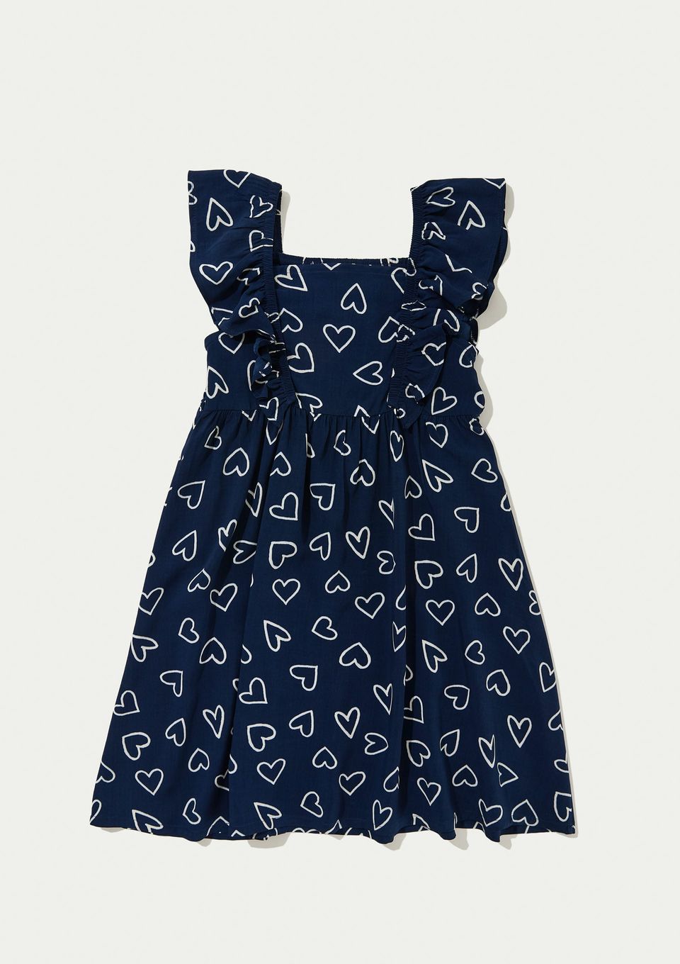 Vestido Infantil Curto com Babados - Azul