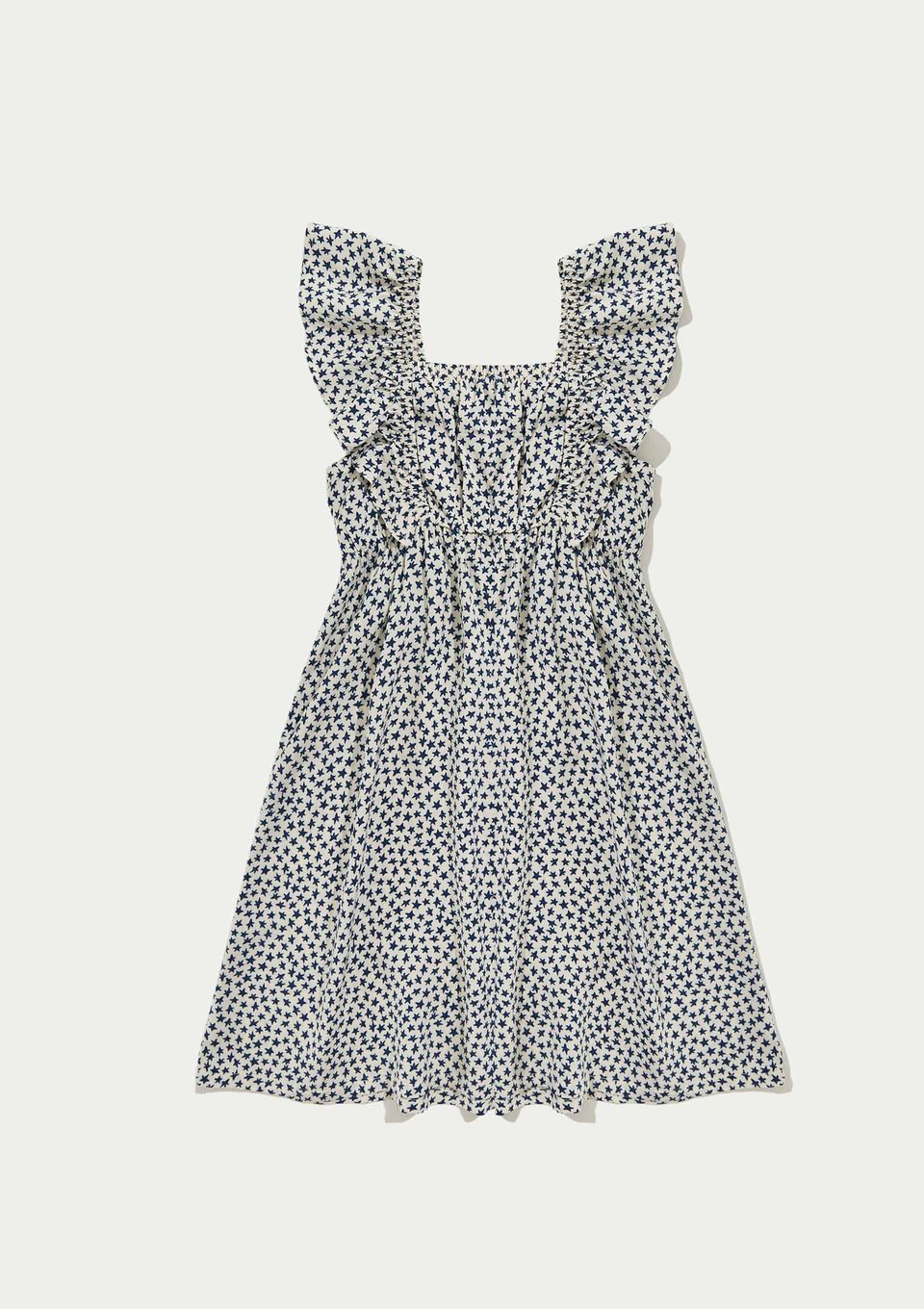 Vestido Infantil Curto com Babados - Off White