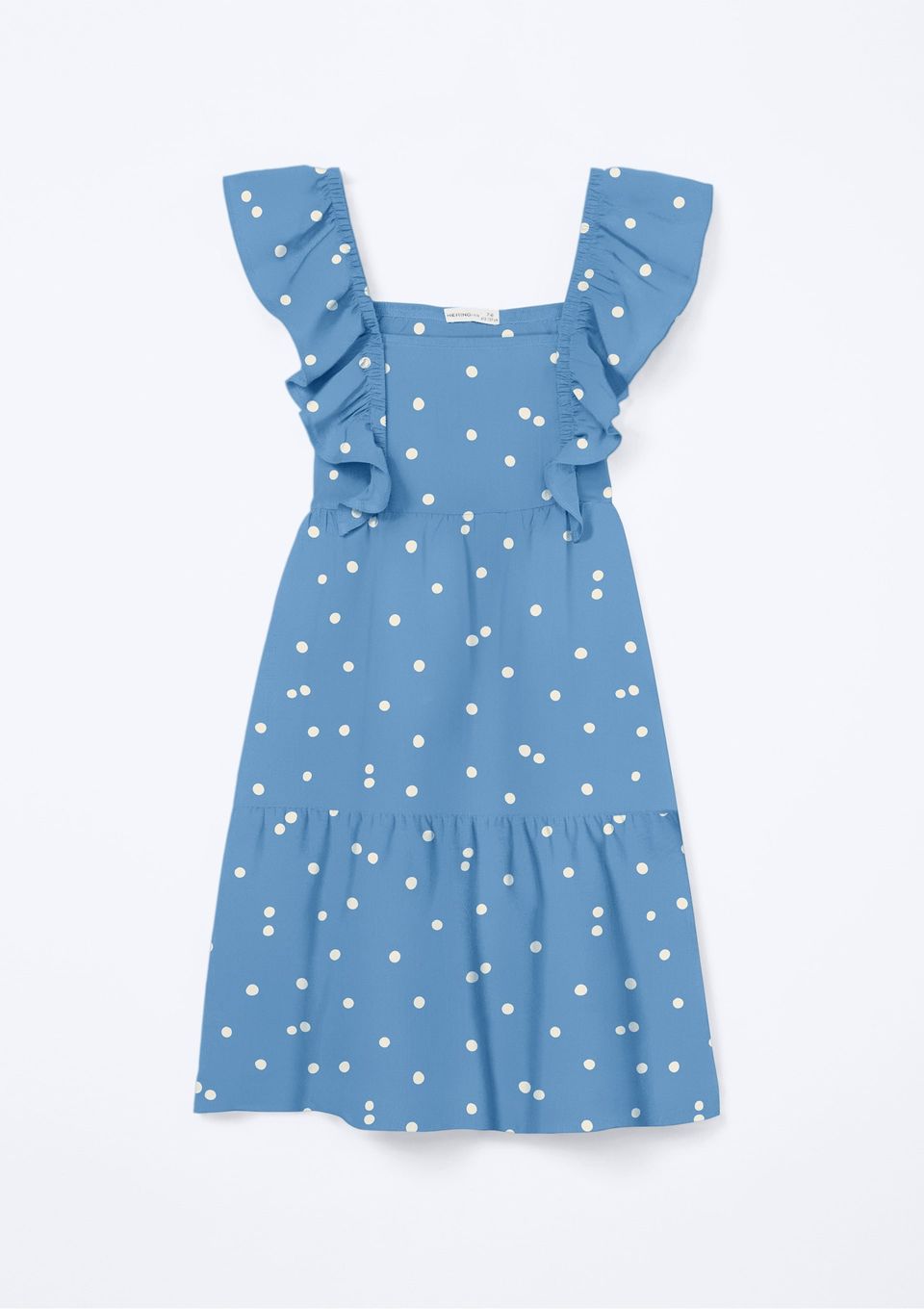 Vestido Infantil Curto com Babados - Azul