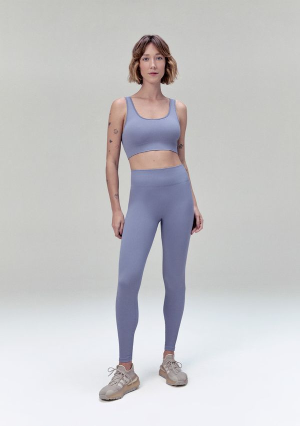 Calça Legging Feminina Canelada Sem Costura - Roxo M