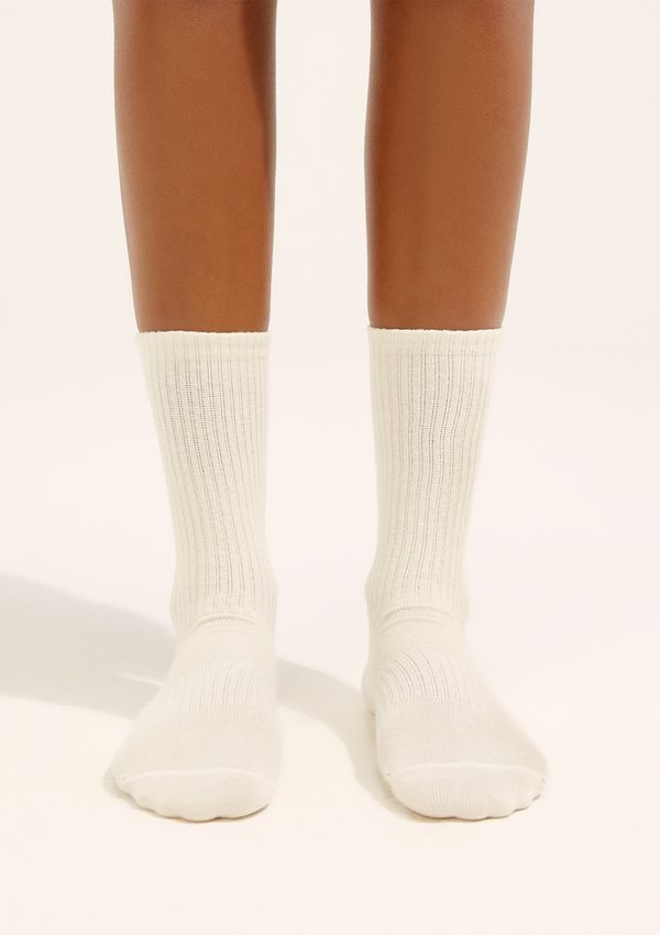 Meia Cano Longo Canelada Hering + Cosmo - Off white P