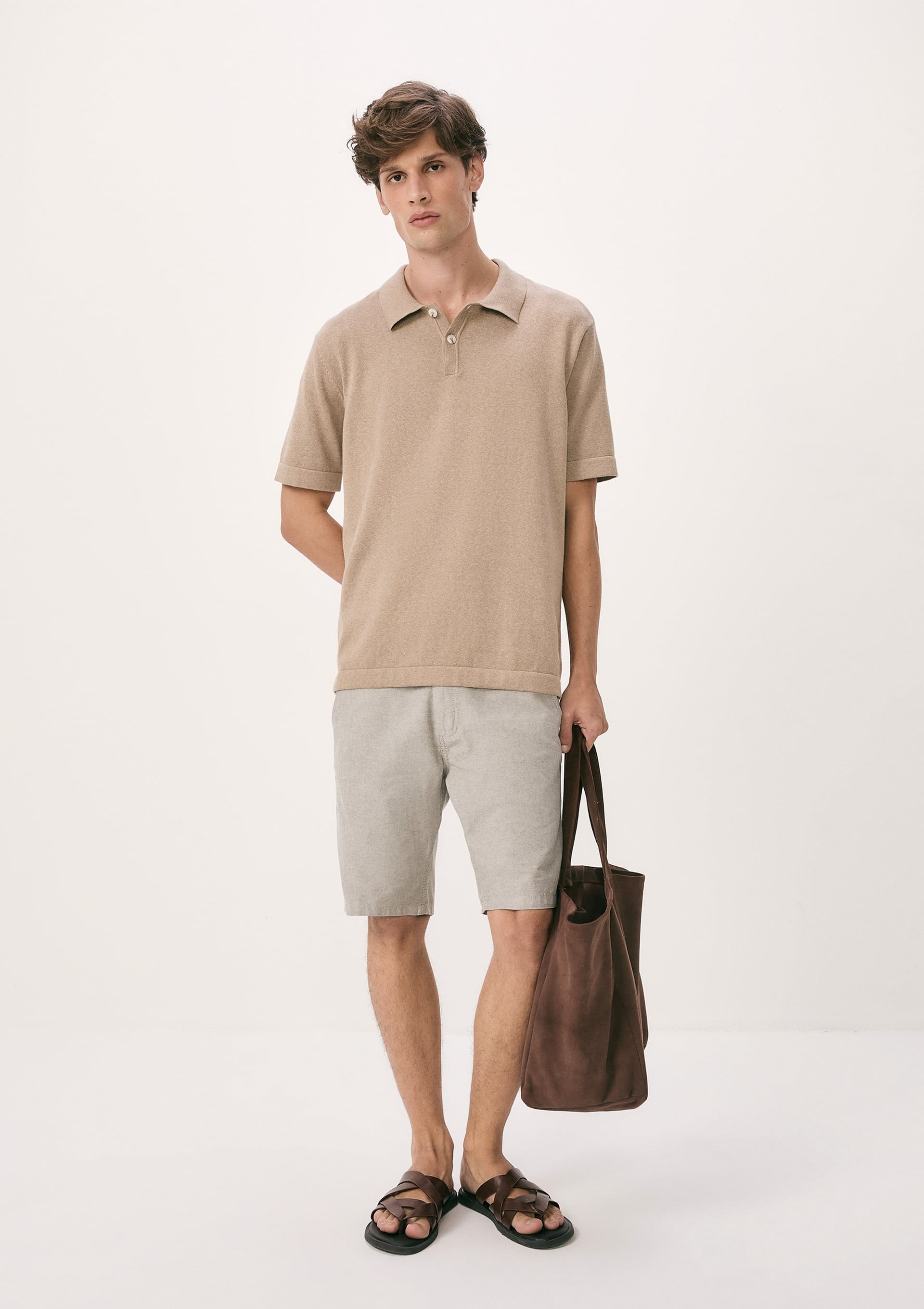 Bermuda Masculina Chino Fio Tinto - Cinza