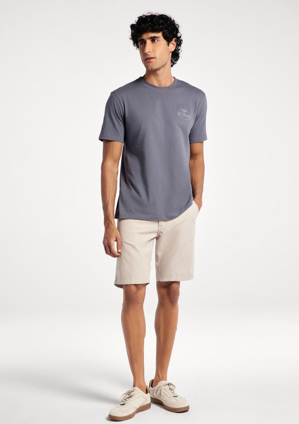 Bermuda Masculina Chino Fio Tinto - Bege
