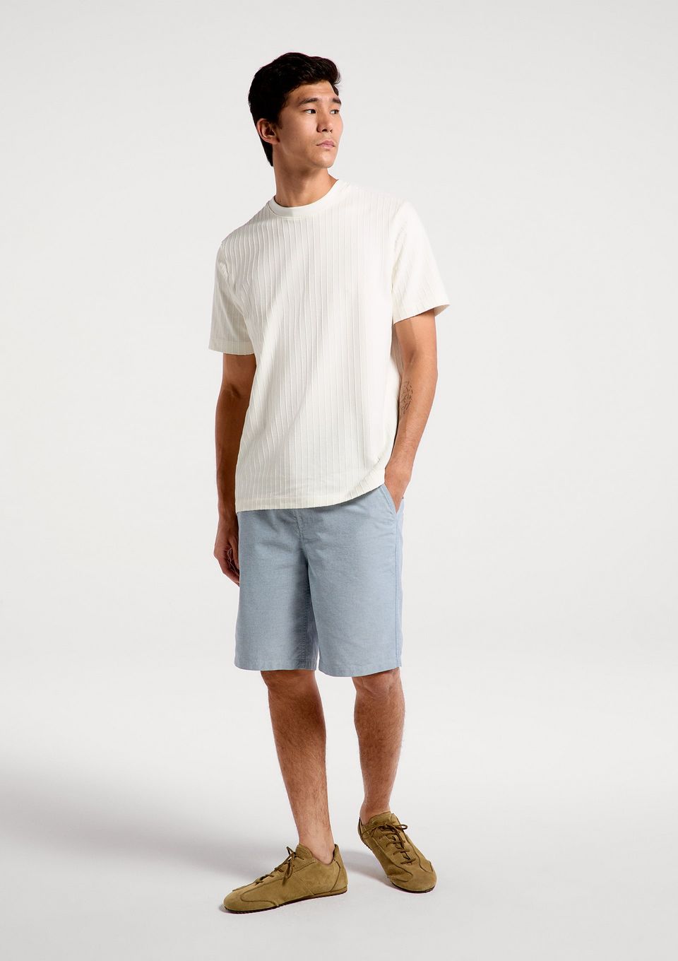 Bermuda Masculina Chino Fio Tinto - Azul