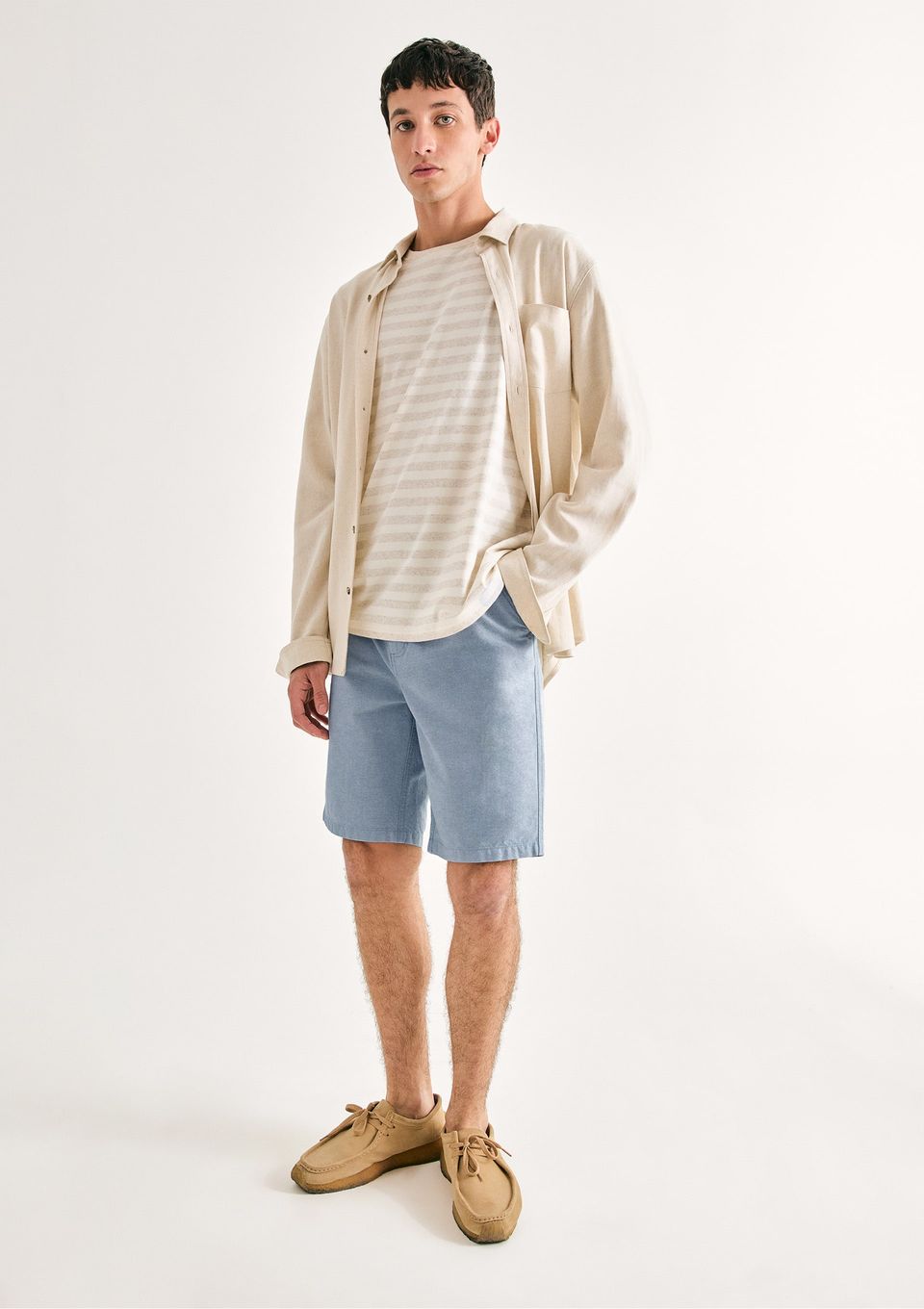 Bermuda Masculina Chino Fio Tinto - Azul