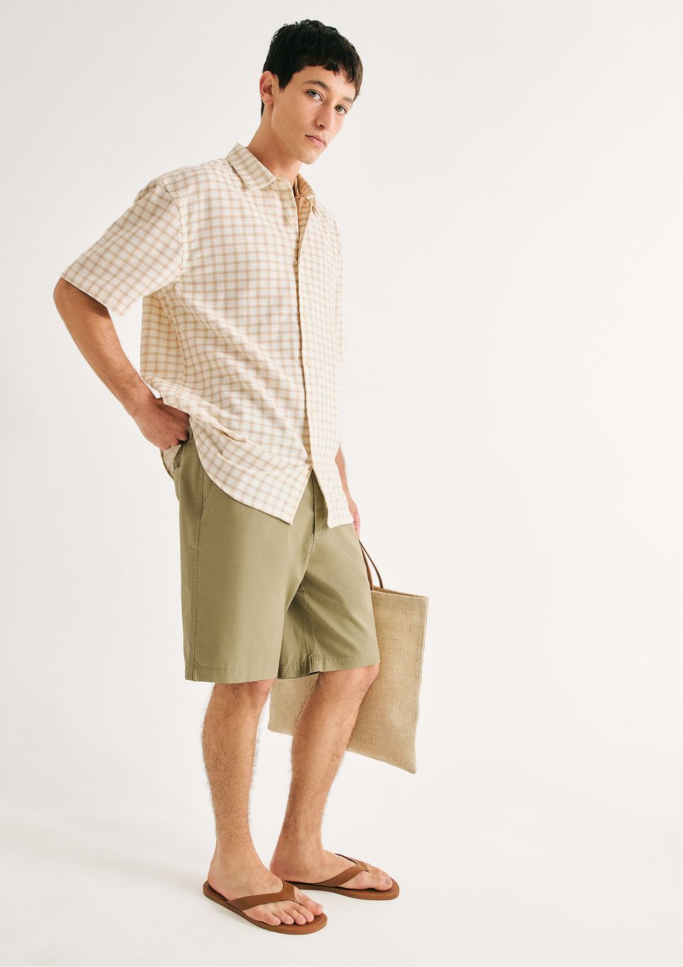 Bermuda Básica Masculina Chino - Verde