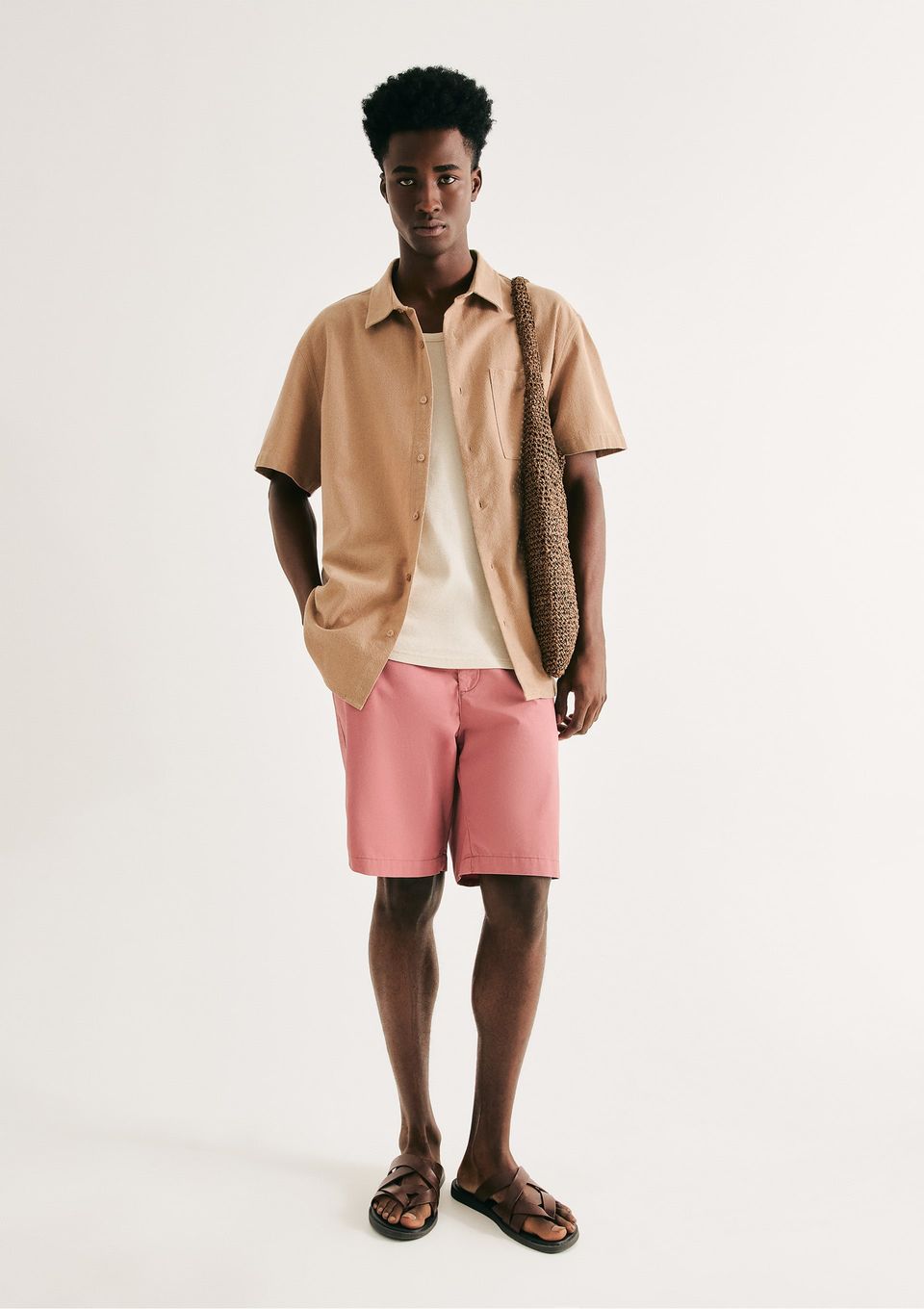 Bermuda Básica Masculina Chino - Rosa