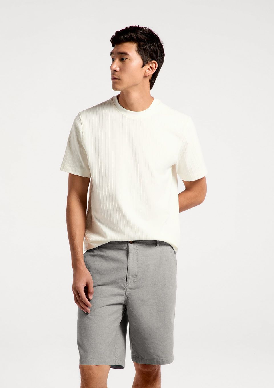 Bermuda Masculina Chino Fio Tinto - Cinza