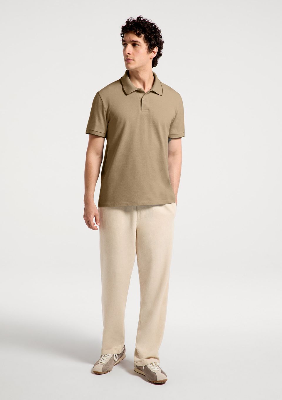 Camisa Polo Básica Masculina Manga Curta em Piquet - Verde