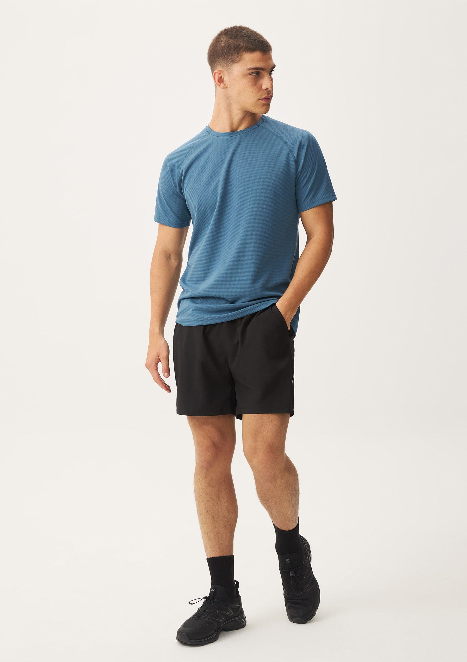 Camiseta Esportiva Masculina Manga Curta Raglan - Azul