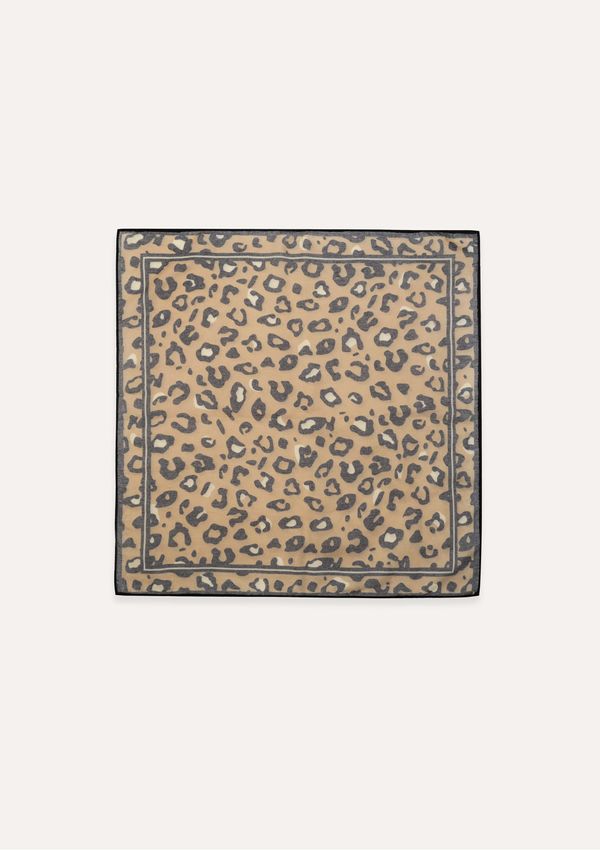 Lenço Feminino Pequeno Estampado Em Voil - Bege UNI