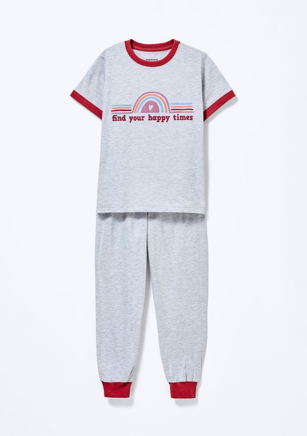 Pijama Infantil Menino Estampado Brilha no Escuro - Cinza 008