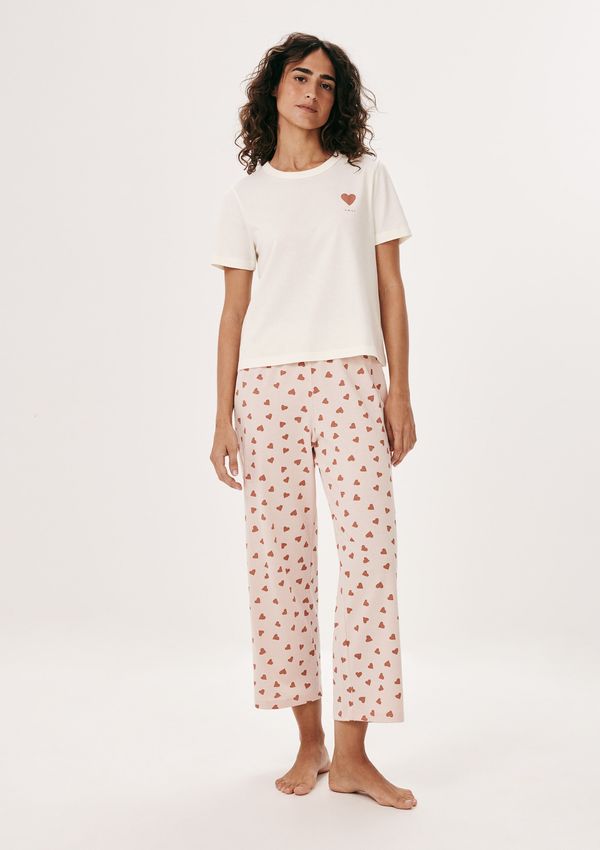 Pijama Longo Feminino Estampado - Nude G