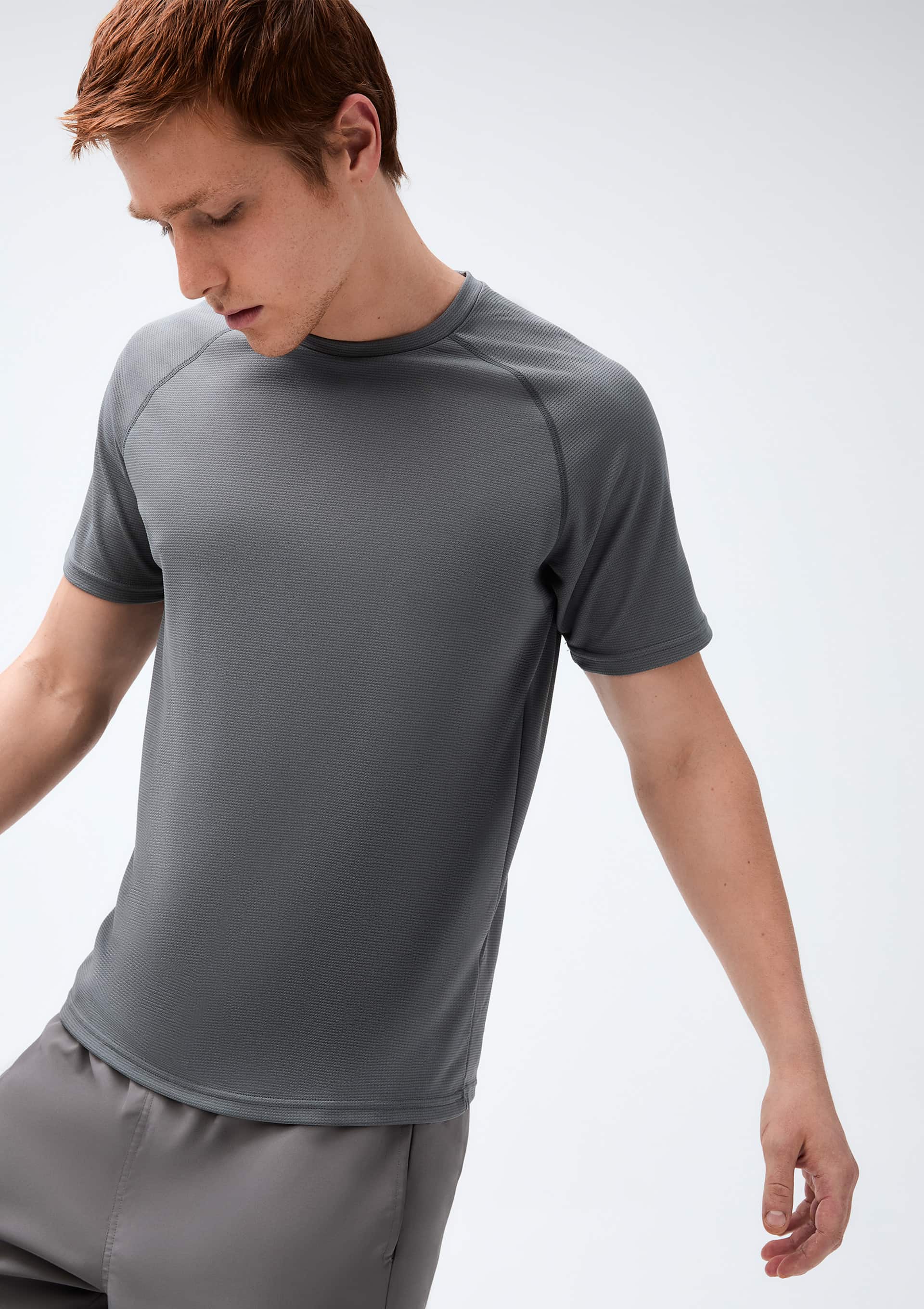Camiseta Esportiva Masculina Manga Curta Raglan - Cinza