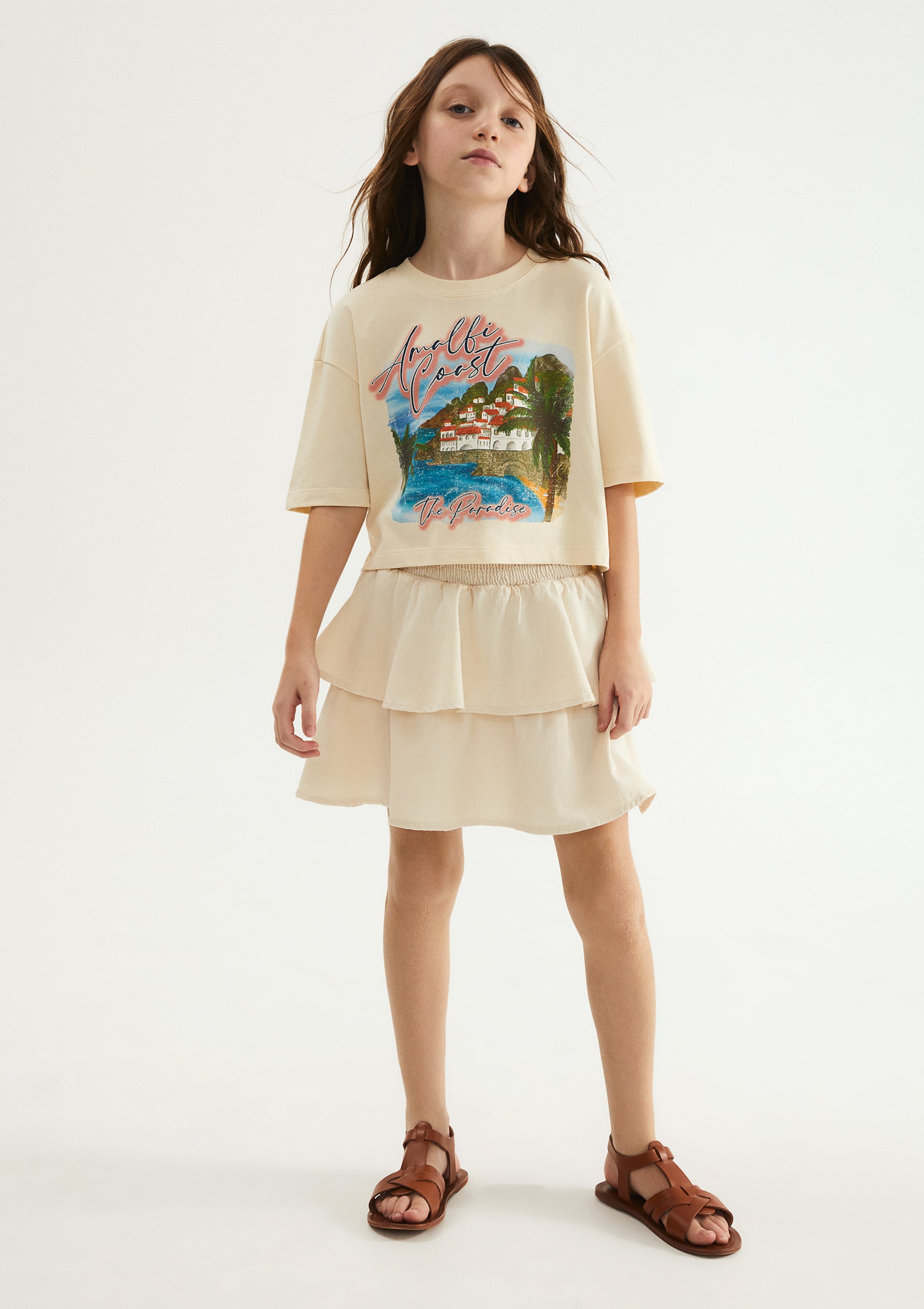 Saia Infantil com Babados - Creme — Hering